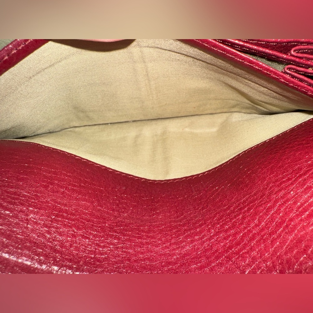 Chloe Lily Gold Bow Red Leather Wallet authentic - Picture 13 of 14